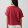 Vintagesoft Oversize-Sweatshirt mit V-Ausschnitt aus Frottee