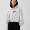 Vintagesoft Oversized-Crop-Hoodie mit Logo