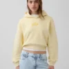 Vintagesoft Oversized-Crop-Hoodie mit Logo