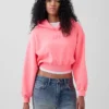Vintagesoft Oversized-Crop-Hoodie mit Logo