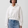 Vintagesoft Oversized-Crop-Hoodie mit Logo