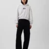 Vintagesoft Oversized-Crop-Hoodie mit Logo