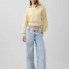 Vintagesoft Oversized-Crop-Hoodie mit Logo