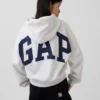 Vintagesoft Oversized-Crop-Hoodie mit Logo