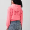 Vintagesoft Oversized-Crop-Hoodie mit Logo