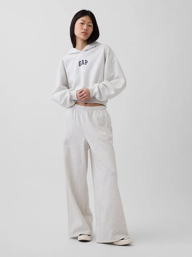 Vintagesoft Oversized-Crop-Hoodie mit Logo