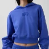 Vintagesoft Oversized-Crop-Hoodie mit Logo