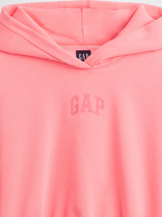 Vintagesoft Oversized-Crop-Hoodie mit Logo