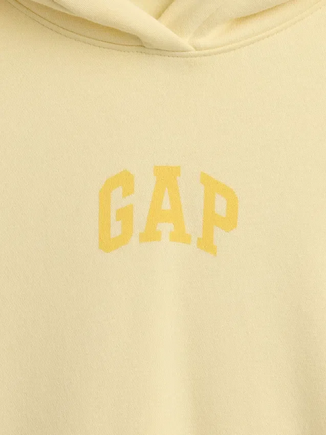 Vintagesoft Oversized-Crop-Hoodie mit Logo
