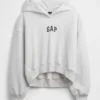 Vintagesoft Oversized-Crop-Hoodie mit Logo