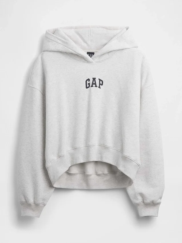 Vintagesoft Oversized-Crop-Hoodie mit Logo
