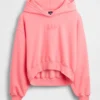 Vintagesoft Oversized-Crop-Hoodie mit Logo