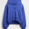 Vintagesoft Oversized-Crop-Hoodie mit Logo