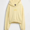 Vintagesoft Oversized-Crop-Hoodie mit Logo