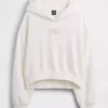 Vintagesoft Oversized-Crop-Hoodie mit Logo