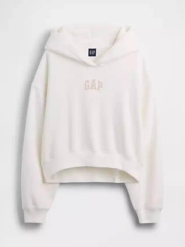 Vintagesoft Oversized-Crop-Hoodie mit Logo