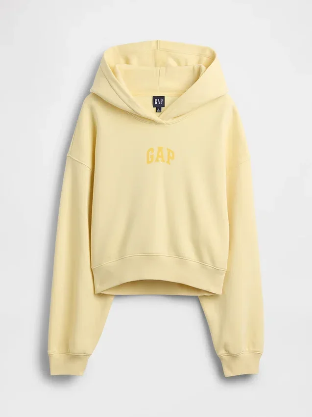 Vintagesoft Oversized-Crop-Hoodie mit Logo
