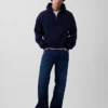 Vintagesoft Oversized-Crop-Hoodie mit Reißverschluss