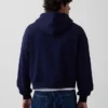 Vintagesoft Oversized-Crop-Hoodie mit Reißverschluss