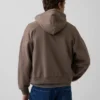 Vintagesoft Oversized-Crop-Hoodie mit Reißverschluss
