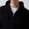 Vintagesoft Oversized-Crop-Hoodie mit Reißverschluss