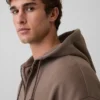 Vintagesoft Oversized-Crop-Hoodie mit Reißverschluss