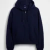 Vintagesoft Oversized-Crop-Hoodie mit Reißverschluss