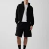 Vintagesoft Oversized-Crop-Hoodie mit Reißverschluss