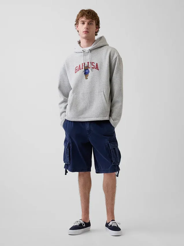 Vintagesoft Oversized-Hoodie mit Americana-Logo