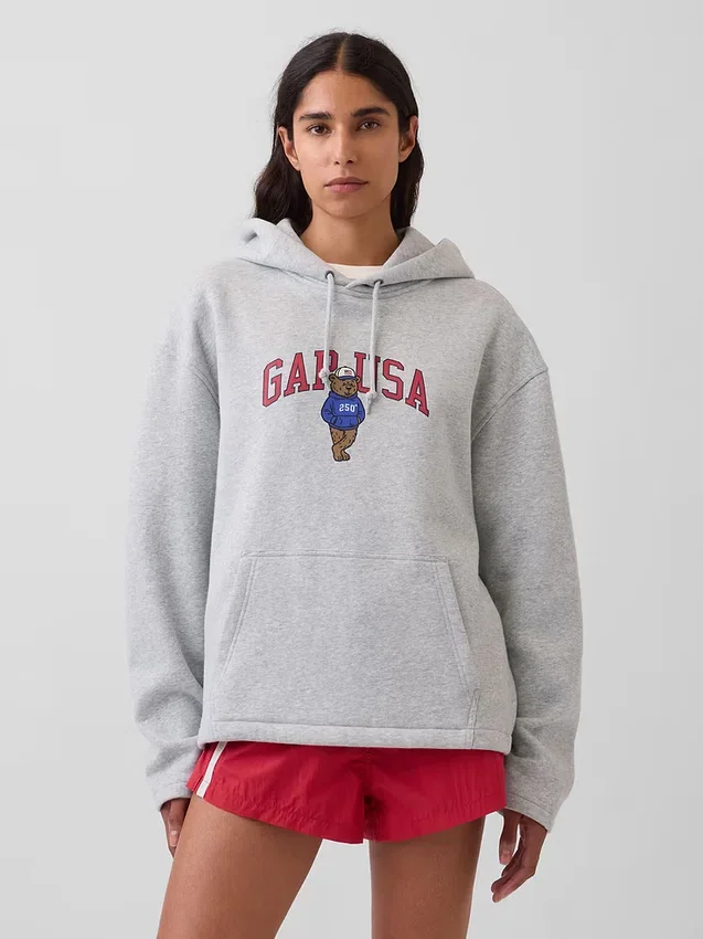 Vintagesoft Oversized-Hoodie mit Americana-Logo