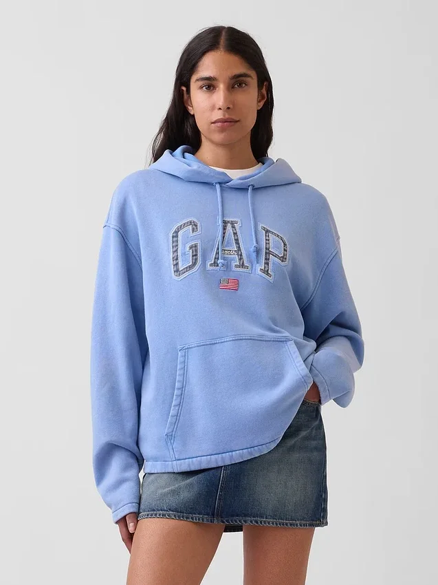 Vintagesoft Oversized-Hoodie mit Americana-Logo