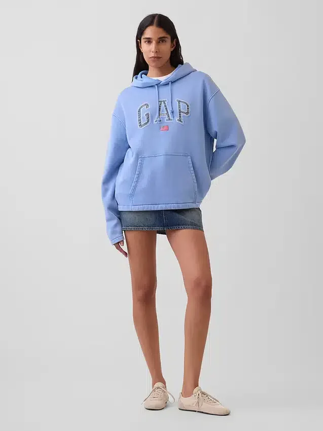 Vintagesoft Oversized-Hoodie mit Americana-Logo