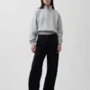 Vintagesoft Oversized-Pullover mit halbem Reißverschluss und Keilausschnitt