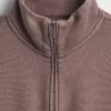 Vintagesoft Oversized-Pullover mit halbem Reißverschluss und Keilausschnitt