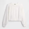 Vintagesoft Oversized-Sweatshirt mit Lochmuster und verkürzter Passform