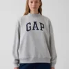 Vintagesoft Oversized-Sweatshirt mit Stehkragen und Logo