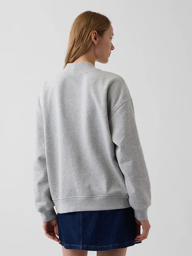 Vintagesoft Oversized-Sweatshirt mit Stehkragen und Logo