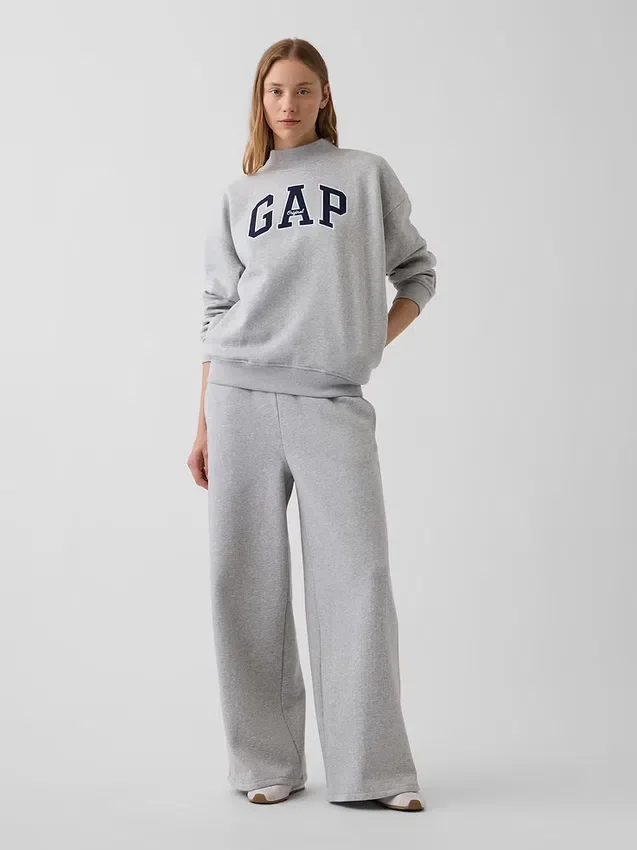 Vintagesoft Oversized-Sweatshirt mit Stehkragen und Logo