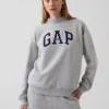 Vintagesoft Oversized-Sweatshirt mit Stehkragen und Logo