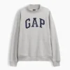 Vintagesoft Oversized-Sweatshirt mit Stehkragen und Logo
