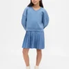 Vintagesoft-Plissee-Sweatshirtkleid für Kinder