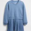 Vintagesoft-Plissee-Sweatshirtkleid für Kinder