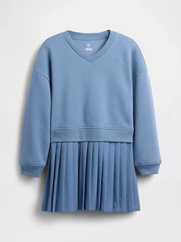 Vintagesoft-Plissee-Sweatshirtkleid für Kinder