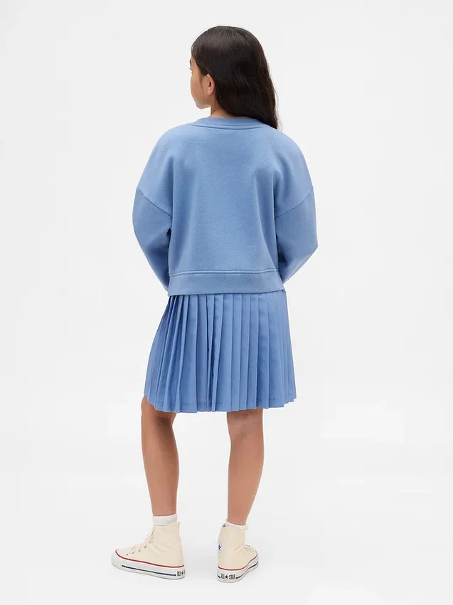 Vintagesoft-Plissee-Sweatshirtkleid für Kinder
