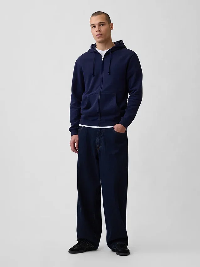 Vintagesoft Relaxed Zip Hoodie für Erwachsene
