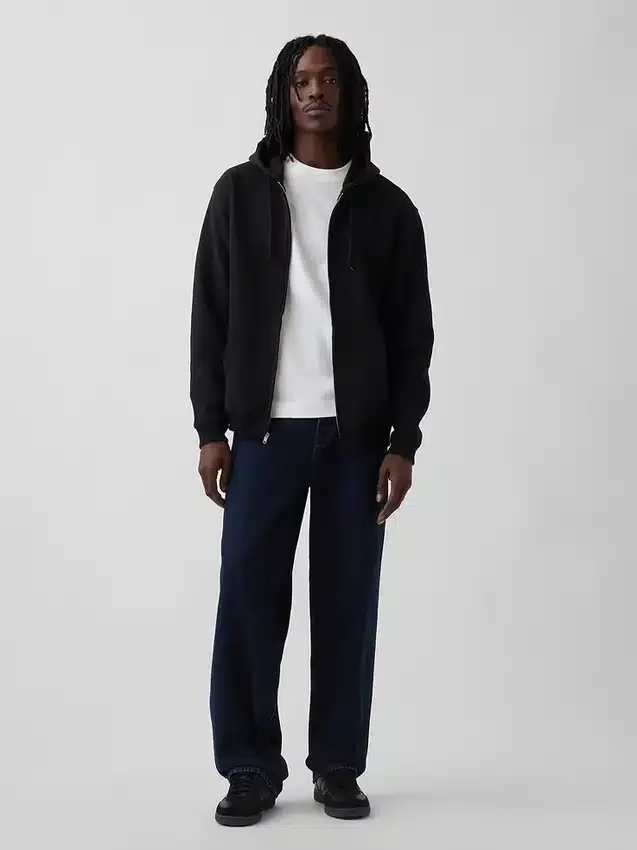 Vintagesoft Relaxed Zip Hoodie für Erwachsene