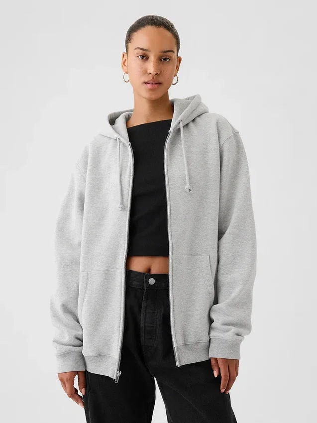 Vintagesoft Relaxed Zip Hoodie für Erwachsene
