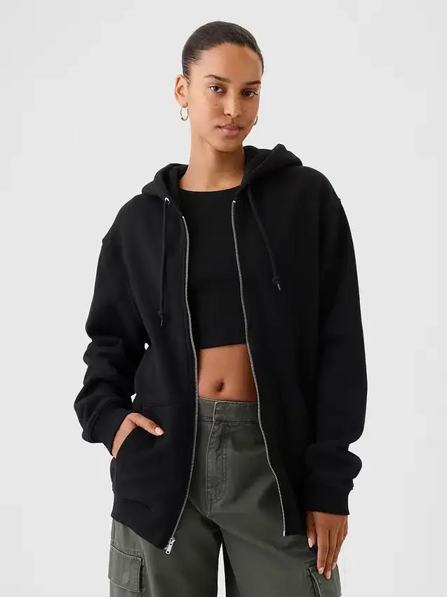 Vintagesoft Relaxed Zip Hoodie für Erwachsene
