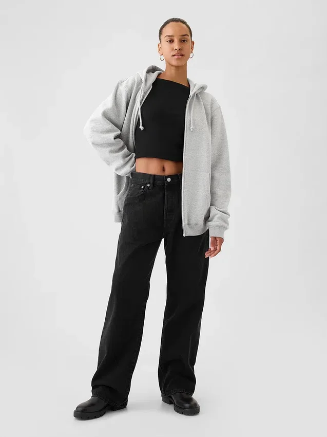 Vintagesoft Relaxed Zip Hoodie für Erwachsene