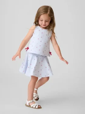 Vintagesoft-Skort-Set mit Schleife für Baby & Kleinkind